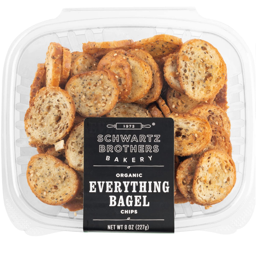 Schwartz Brothers Bakery Everything Bagel Chips NY Style hero, crisp snack for on-the-go flavor.