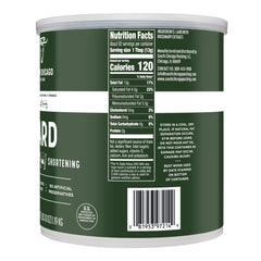 SCP lard shortening label close-up showing clean ingredients.
