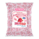 Scripture Candy Strawberries & Cream hard candy bag with orange candies, ideal for gifting.