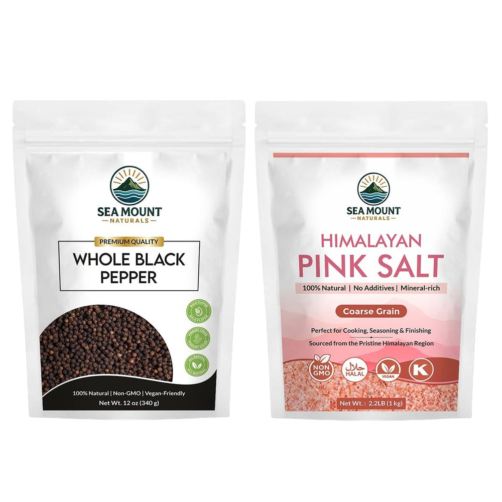 Sea Mount Naturals black Tellicherry peppercorns enhance flavor with every grind