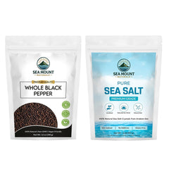 Sea Mount Naturals peppercorns ground for rich, fresh flavor.