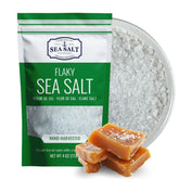 Sea Salt Superstore Baja Fleur de Sel grains in a bag ready to finish dishes with delicate crunch.