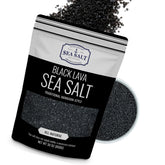 Sea Salt Superstore Black Lava Salt pour shows mild smokiness for versatile seasoning.