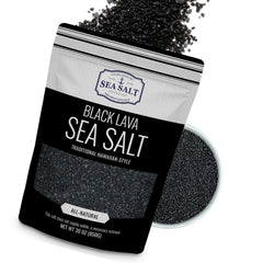 Sea Salt Superstore Black Lava Salt pour shows mild smokiness for versatile seasoning.