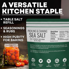 Sea Salt Superstore non-iodized kosher salt for pure flavor in canning