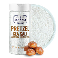 Sea Salt Superstore pretzel coarse 1lb adds traditional crunch to soft pretzels.
