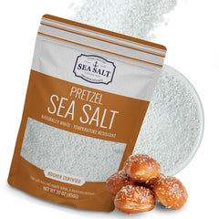 Sea Salt Superstore pretzel salt heat-resistant bag close-up for baking