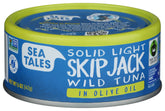 Sea Tales Tuna Skipjack in Olive Oil can front, premium pantry staple for quick meals
