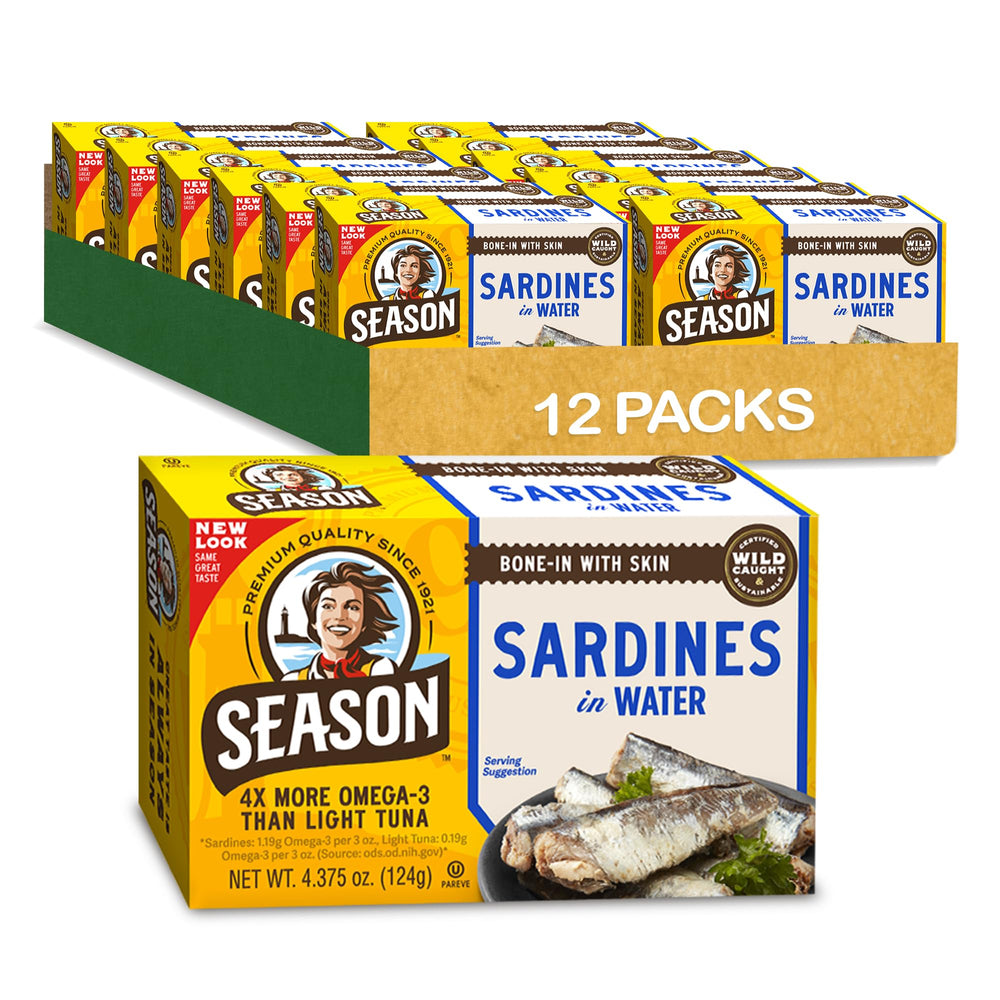 SEASON sardines in water in a wild-caught can offer lean protein and flavor.
