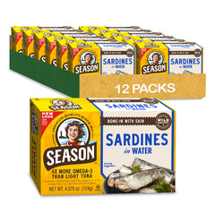 SEASON sardines in water in a wild-caught can offer lean protein and flavor.