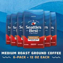 Seattle's Best Coffee Breakfast Blend ground coffee bags ready for everyday brewing