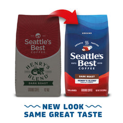 Seattle's Best Coffee Henry's Blend bag front view shows premium packaging for a smooth morning.