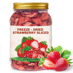 SEAYOFA freeze-dried strawberries in a resealable jar for easy snacking.