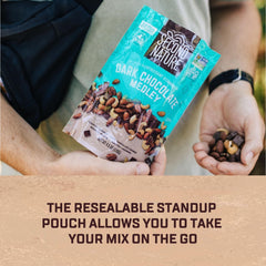 Second Nature almonds in the mix, roasted and salted.