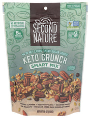Second Nature Keto Crunch snack mix pouch—resealable for on-the-go snacking.