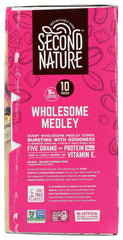 Second Nature Wholesome Medley Trail Mix 10-pack lifestyle shot highlights ready-to-eat portions.