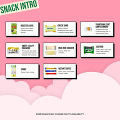 Seconde Nature snacks variety collage, chips, sweets, and tteokbokki options.