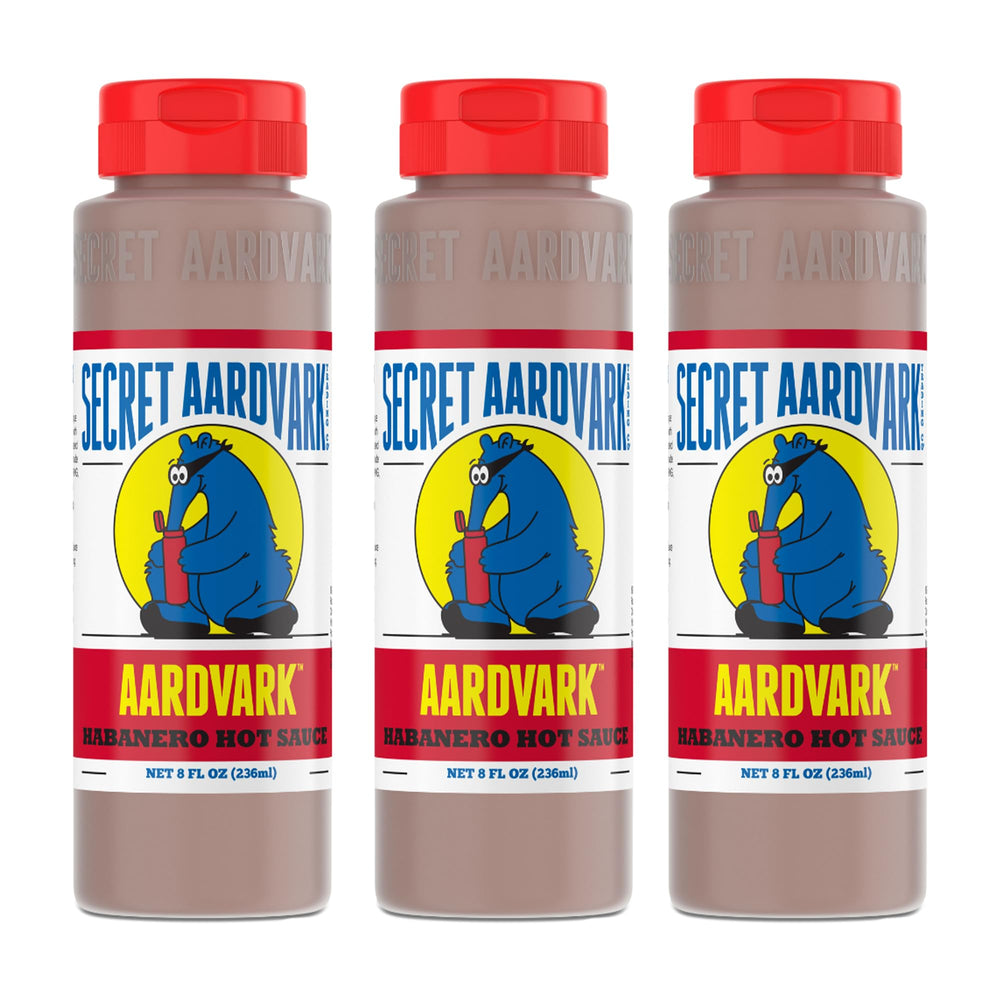 Secret Aardvark Habanero bottle front showing versatile heat for grilling