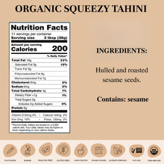 Seed + Mill organic tahini paste swirl highlighting smooth consistency for spreads