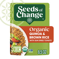 SEEDS OF CHANGE quinoa and brown rice with sun-dried tomato bowl, ready in minutes.
