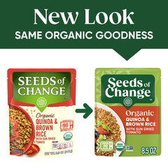 SEEDS OF CHANGE sun-dried tomatoes flavor the grain blend, ideal for weeknight bowls.