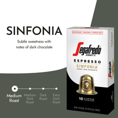 Cup of Segafredo Sinfonia showing smooth crema and balanced aroma.