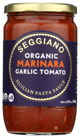 Seggiano Organic Garlic Marinara jar ready for pasta night