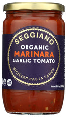 Seggiano Organic Garlic Marinara jar ready for pasta night