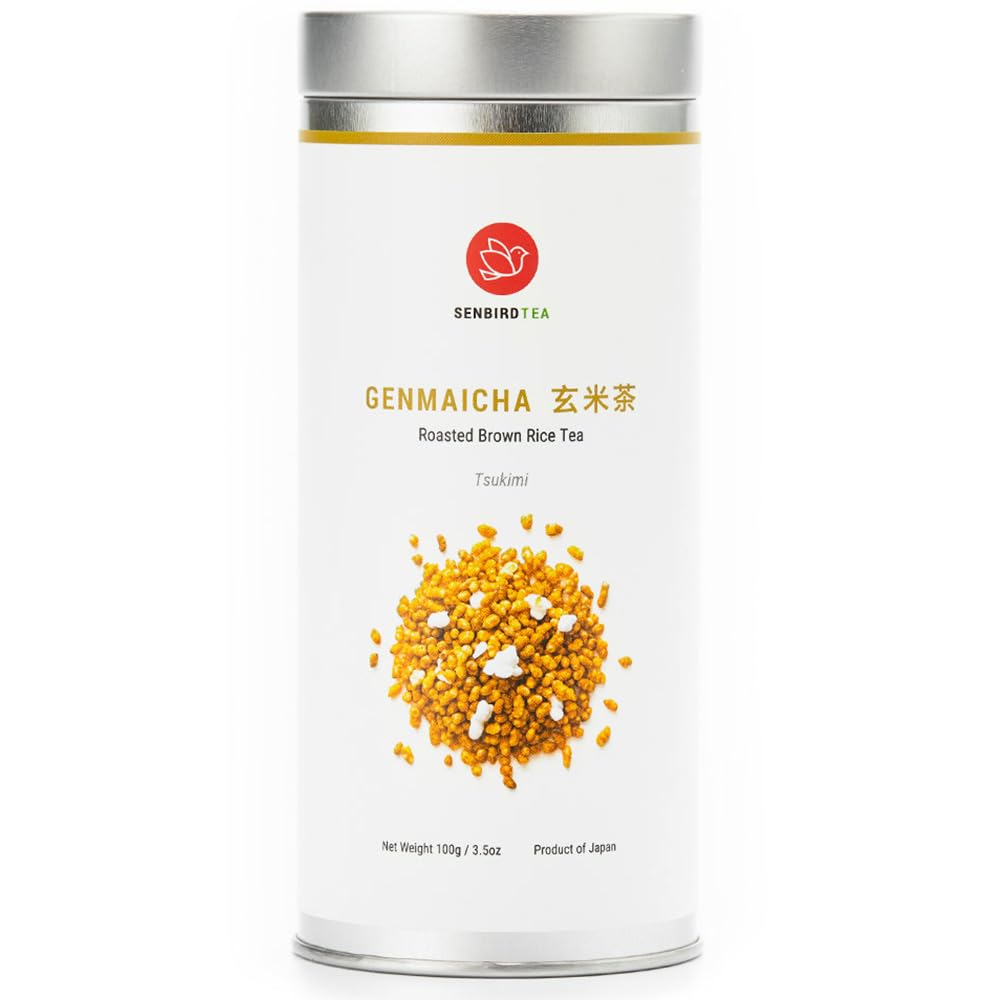 Senbird Genmaicha airtight tin preserves freshness for daily tea rituals.