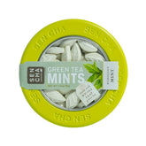 SENCHA NATURALS Green Tea Mints front view, sugar-free breath freshener on the go