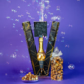 Send A Cake Luxe Bubble Box front view with premium gift-ready presentation