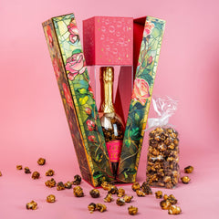 Close-up of red roses on the Send A Cake Rose Bubble Box for a premium look.