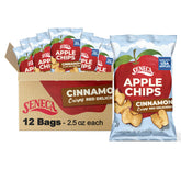 Seneca Cinnamon Apple Chips foil fresh bag, ideal for on-the-go snacking.