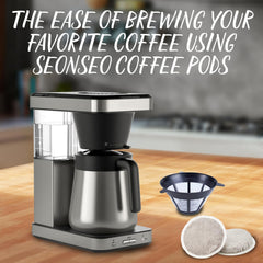 Senseo machine brewing classic medium roast to an aroma rich cup.