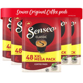 Senseo Classic Medium Roast pods in a front box, convenient bulk pack for home use.