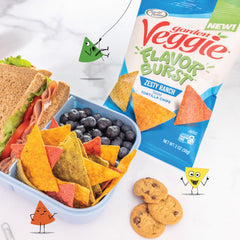 Sensible Portions chips in a bowl with dip, family-friendly snack