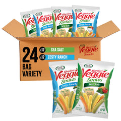 Sensible Portions Garden Veggie Straws Sea Salt bag – airy crunch with 30% less fat than chips.