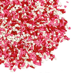 Sentovac Valentine Sprinkles mini red heart for festive cake decorating.