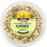 Setton Farms Almonds Sliced packaging closeup shows a resealable bag for freshness.