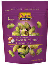 Setton Farms garlic onion pistachios in a resealable pouch for fresh flavor on the go
