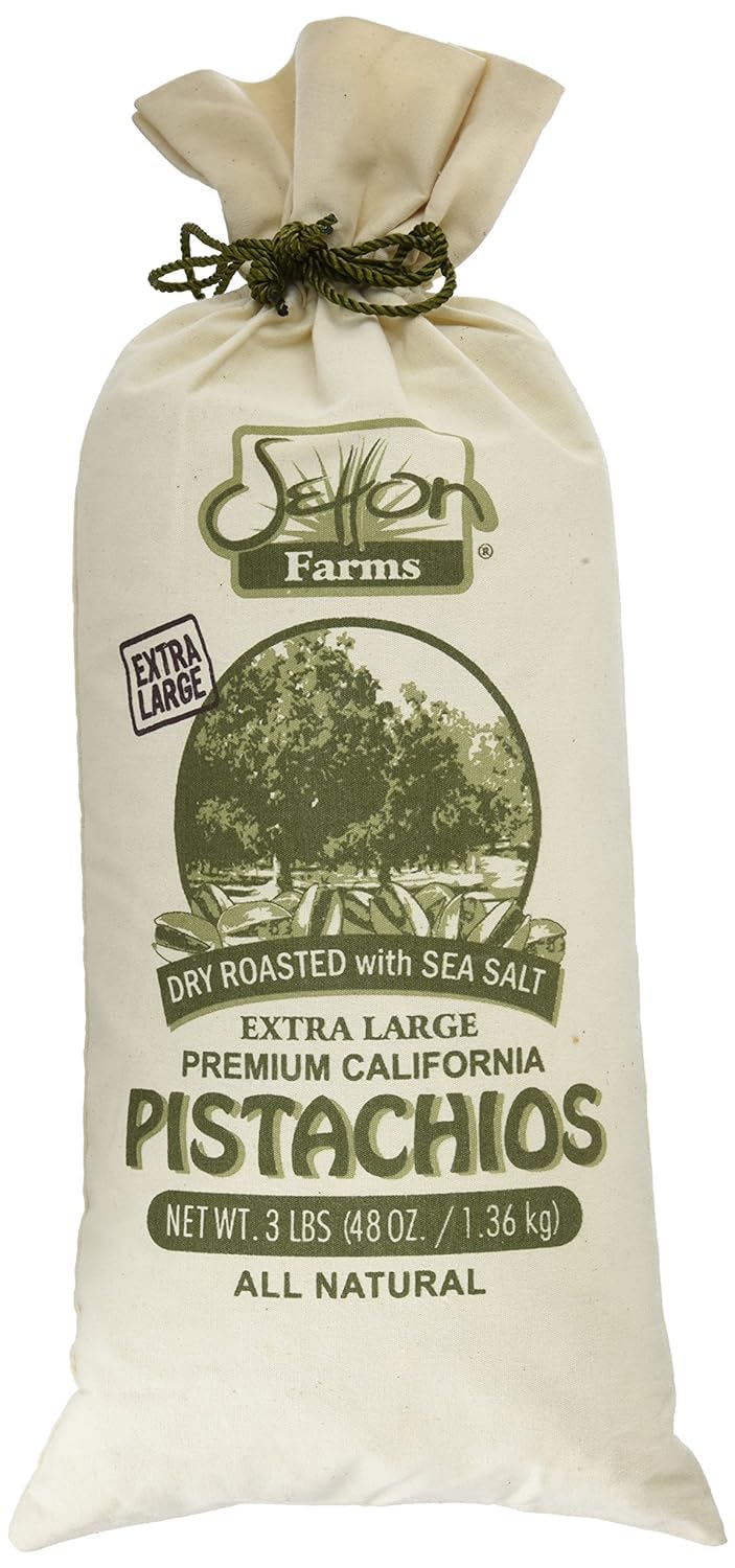 Setton Farms pistachios in-shell with sea salt for a crisp, flavorful snack.