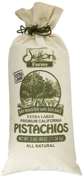 Setton Farms pistachios in-shell with sea salt for a crisp, flavorful snack.