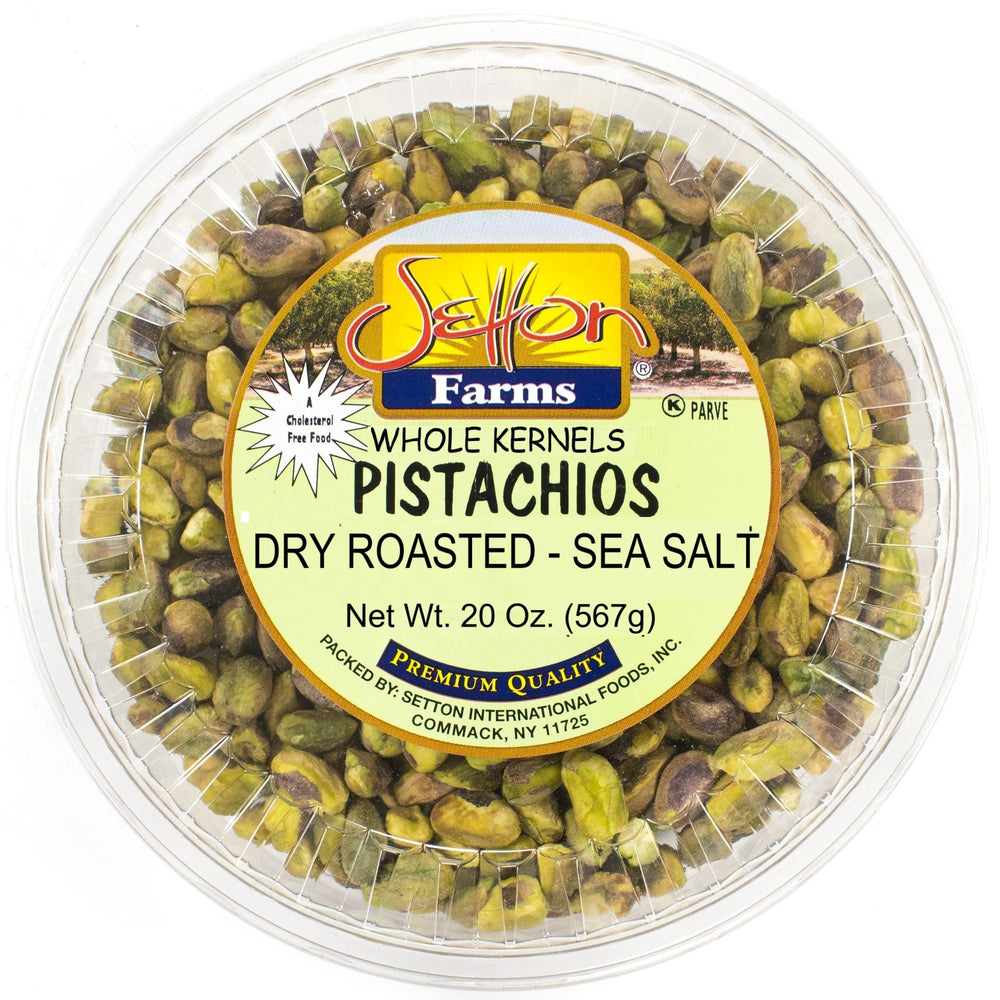 Setton Farms pistachios sea-salt dry roasted pack for a flavorful, convenient snack.