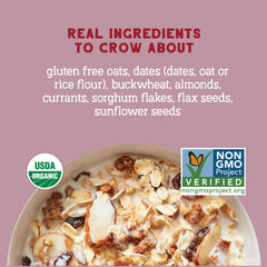Seven Sundays ingredients highlight gluten-free oats, sorghum, and buckwheat for a hearty bite.