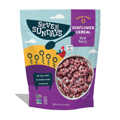 Seven Sundays Real Berry cereal bag front, gluten-free convenience for quick snacking.