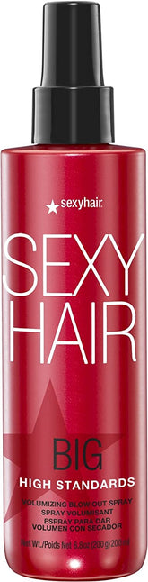 SexyHair Big High Standards bottle closeup for premium volumizing blowouts.