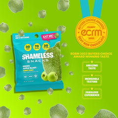 Shameless 3g sugar graphic emphasizes reduced sugar without sacrificing taste.