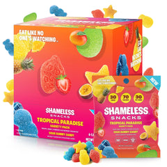 Shameless Snacks Tropical Paradise Gummy front view for on-the-go flavor boost