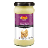 Shan Ginger Paste in a glass jar close-up, rich aroma for flavorful cooking.