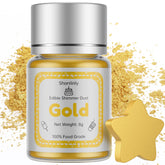 Shanlinly Gold Luster Dust jar shimmering for cake decorating.